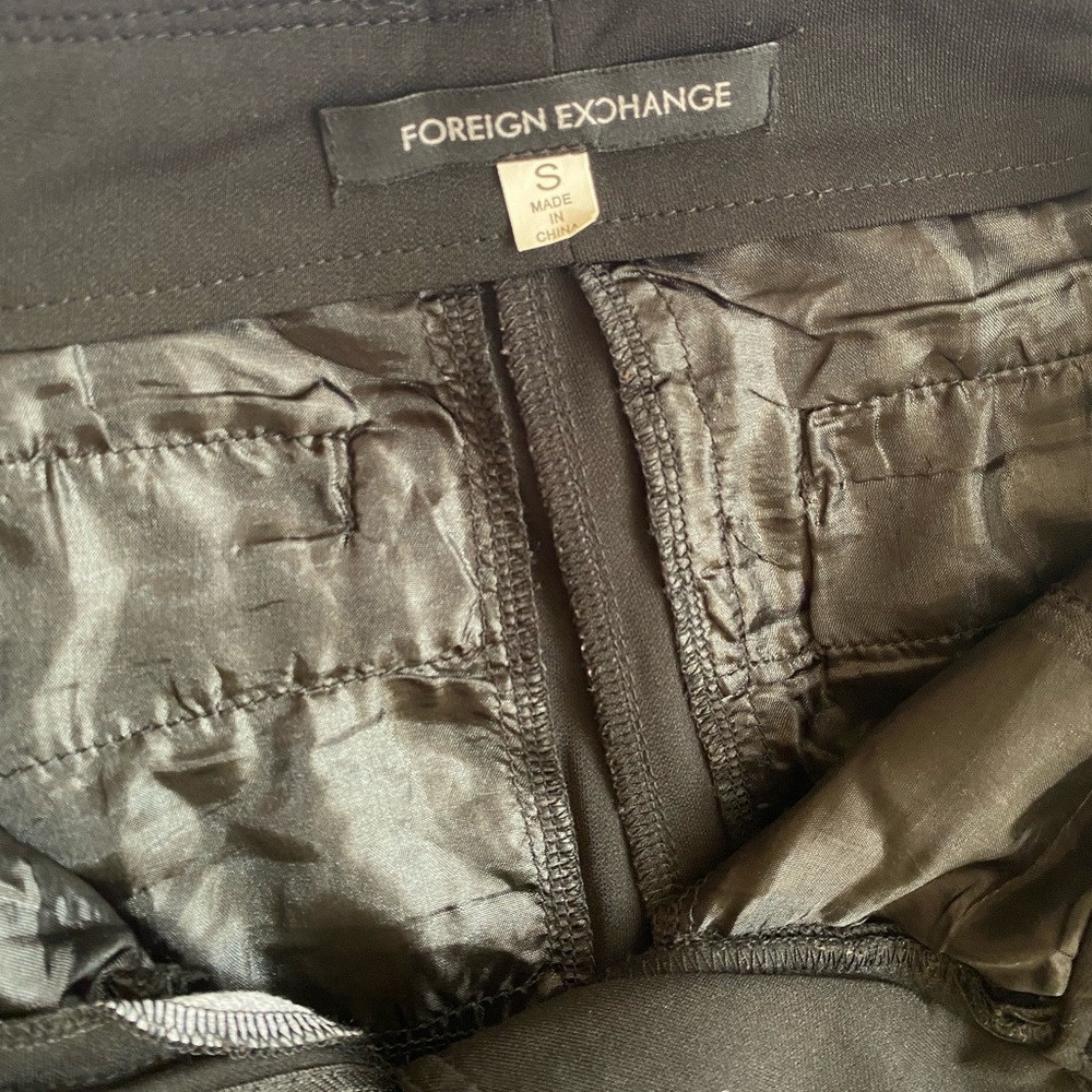 Foreign Exchange women’s leather detail pants